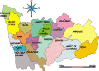 Mapa dos concelhos do Distrito do Porto